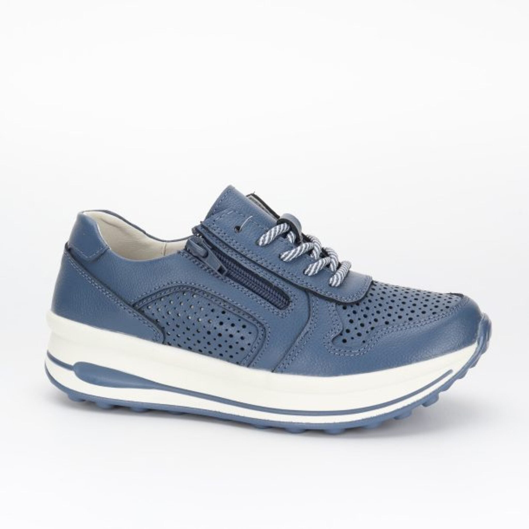 Basket 5118 cuir bleu